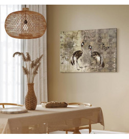 Leinwandbild - Retro Cranes (1 Part) Wide