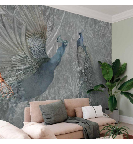 Fotobehang - Peacocks Dancing - Second Variant