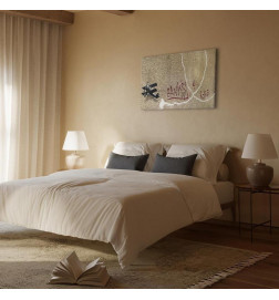 Tablou - Banksys Plane (1-part) - Red Graffiti Text on Mural Background