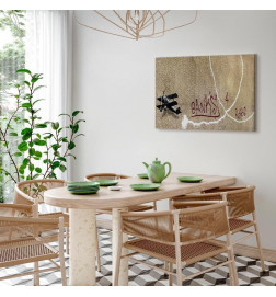 Tablou - Banksys Plane (1-part) - Red Graffiti Text on Mural Background