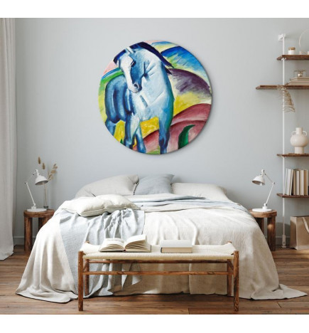 Apvalus paveikslas ant drobės - Franz Marc – Blue Horse