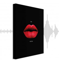 Quadro - Red Lips (1-part) - Black Background with English Text
