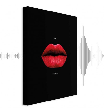 Seinapilt - Red Lips (1-part) - Black Background with English Text