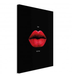 Quadro - Red Lips (1-part) - Black Background with English Text