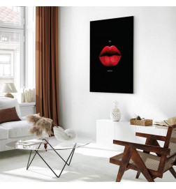 Seinapilt - Red Lips (1-part) - Black Background with English Text
