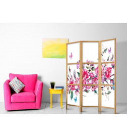 Biombo japonês - Style: Flowers and Butterflies