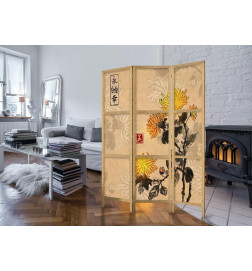 Japanese Room Divider - Style: Chrysanthemums