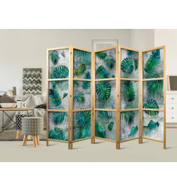 Japanese Room Divider - Leaves on the Concrete II