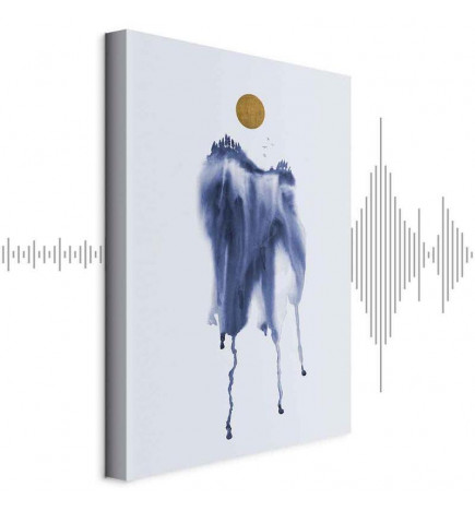 Tablou - Forest in Watercolors (1-part) - Blue Hue Landscape Abstraction