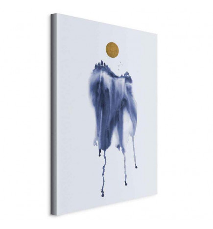 Canvas Print - Forest in Watercolors (1-part) - Blue Hue Landscape Abstraction