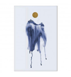 Cuadro - Forest in Watercolors (1-part) - Blue Hue Landscape Abstraction