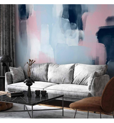 Fototapet - Harmonious colours - abstract with blue and pink shapes