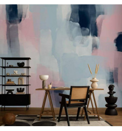 Fototapet - Harmonious colours - abstract with blue and pink shapes