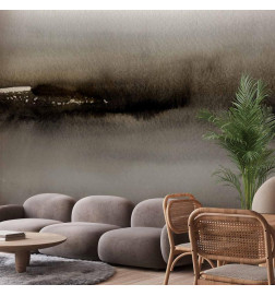 Fototapeta - Diuna - abstract modern painting in grey with black pattern