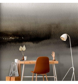 Fototapeta - Diuna - abstract modern painting in grey with black pattern