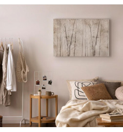 Canvas Print - Beige Forest of Thoughts (1 Part) Wide