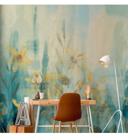 Foto tapete - A touch of summer - floral motif with a meadow of flowers in blue tones