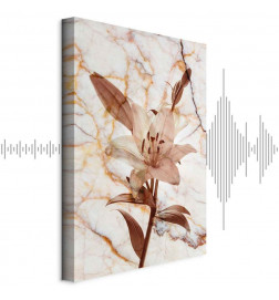 Taulu - Elegance of a Flower (1-part) - Delicate Lily on Marble in Sepia