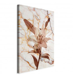 Slika - Elegance of a Flower (1-part) - Delicate Lily on Marble in Sepia