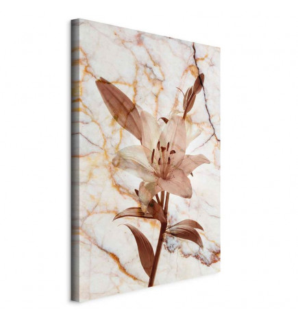 Tableau - Elegance of a Flower (1-part) - Delicate Lily on Marble in Sepia