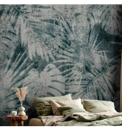 Wall Mural - Exotic nature in the jungle - floral landscape with leaves with patterns
