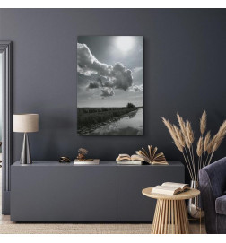 Schilderij - Sun Over Clouds (1-part) - Sky Reflection in Water Field