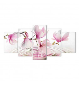 Tablou - Magnolias over Water (5 Parts) Wide Pink