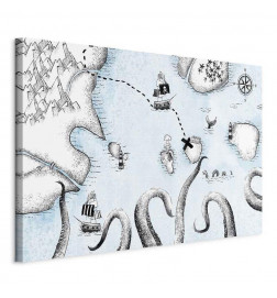 Schilderij - Treasure Map (1 Part) Wide