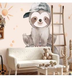 Wall Mural - Little Sloth Among Stars and Rainbows