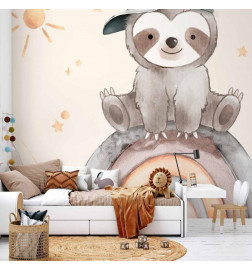 Fototapetas - Little Sloth Among Stars and Rainbows