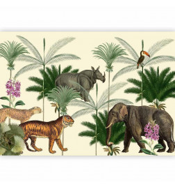 Carta da parati - Jungle Land With Animals in the Style of Old Engravings