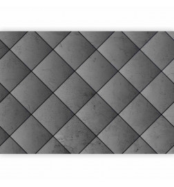 Fototapetti - Grey symmetry - geometric pattern in concrete pattern with black joints