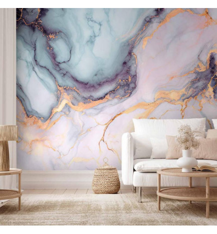 Fototapeta - Pastel Stones - Pink and Blue Marble-based Structures