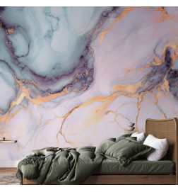 Papier peint - Pastel Stones - Pink and Blue Marble-based Structures