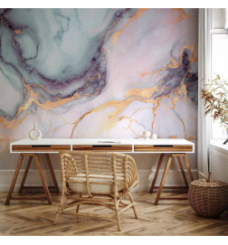 Fototapete - Pastel Stones - Pink and Blue Marble-based Structures