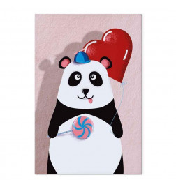 Leinwandbild - Panda with a Balloon (1 Part) Vertical