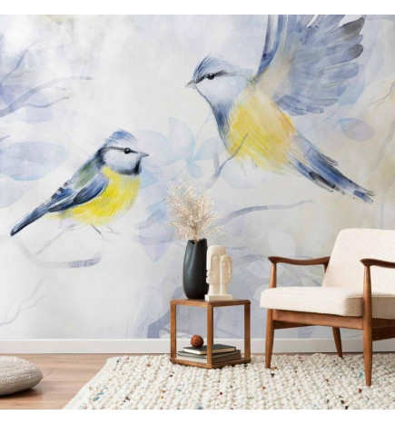 Foto tapete - Watercolor Tit - First Variant