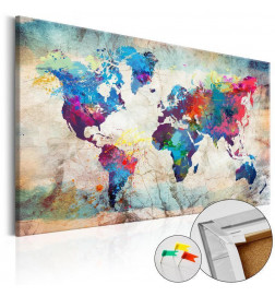 Korkkitaulu - World Map: Colourful Madness