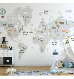 Fotobehang - Minimalist Map for Childrens Room