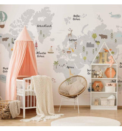 Wall Mural - Minimalist Map for Childrens Room