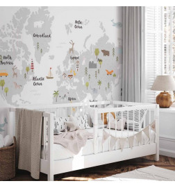 Carta da parati - Minimalist Map for Childrens Room