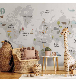 Fotomural - Minimalist Map for Childrens Room