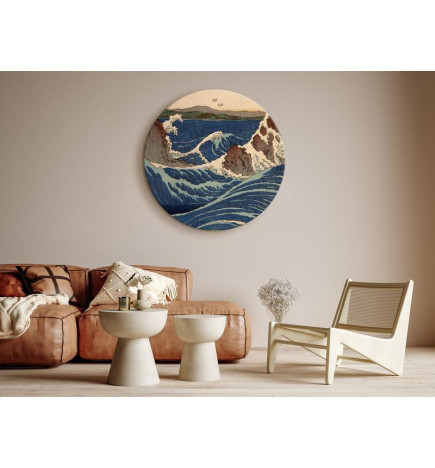 Round Canvas Print - Utagawa Hiroshige – Naruto Whirlpool