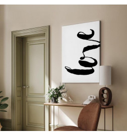 Schilderij - Black Love (1 Part) Vertical