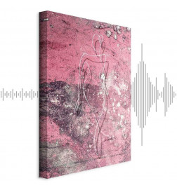 Tablou - Figure on Pink Background (1-part) - Female Silhouette in Marble
