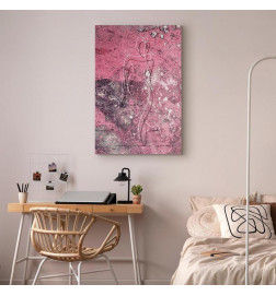 Tableau - Figure on Pink Background (1-part) - Female Silhouette in Marble