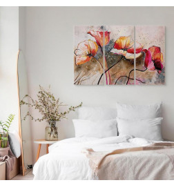 Canvas Print - Poppies lashed by the wind