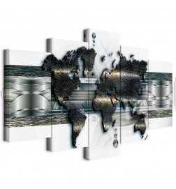 Leinwandbild - Metal World Map