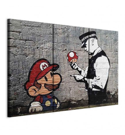 Seinapilt - Super Mario Mushroom Cop by Banksy