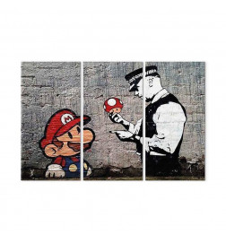 Schilderij - Super Mario Mushroom Cop by Banksy
